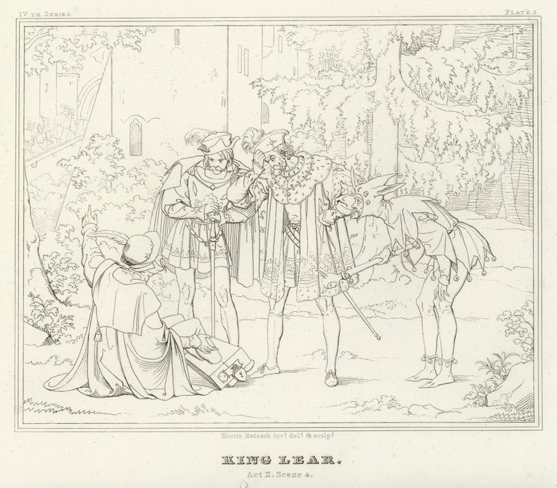 Rei Lear, Acto II, Cena 4 (gravura) de Friedrich August Moritz Retzsch