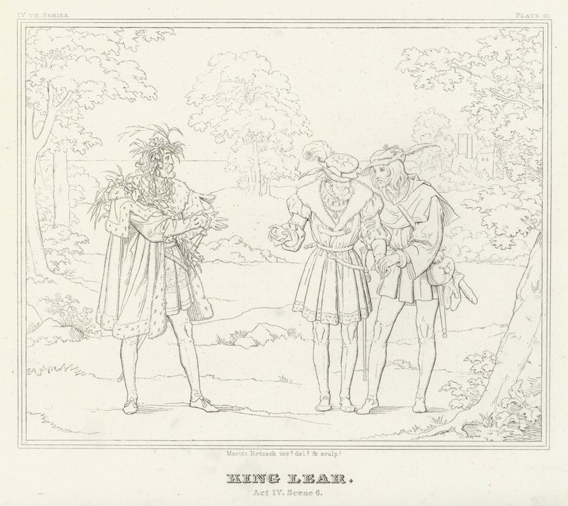 Rei Lear, Acto IV, Cena 6 (gravura) de Friedrich August Moritz Retzsch