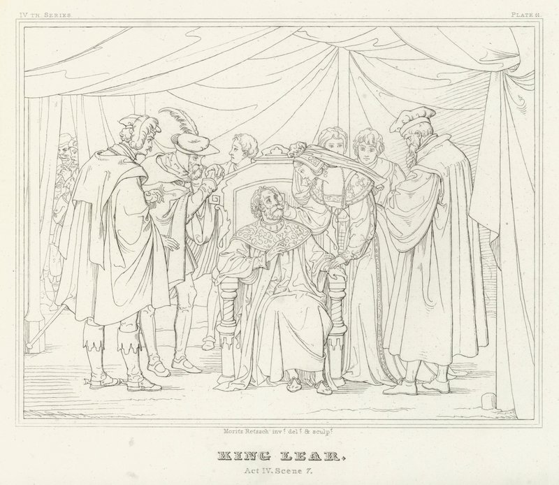 Rei Lear, Acto IV, Cena 7 (gravura) de Friedrich August Moritz Retzsch