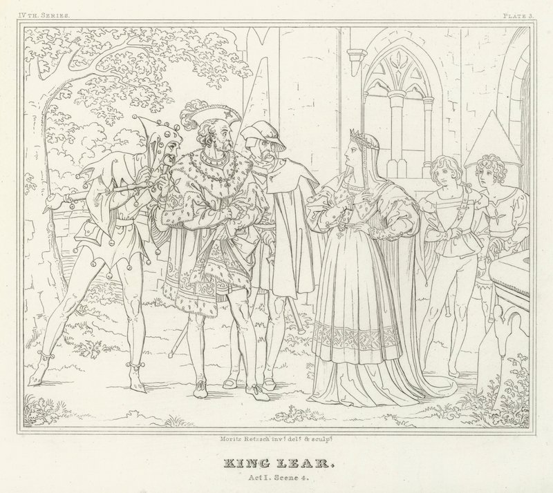Rei Lear, Acto I, Cena 4 (gravura) de Friedrich August Moritz Retzsch