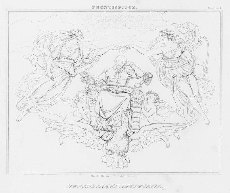 Shakespeares Apotheosis (gravura) de Friedrich August Moritz Retzsch