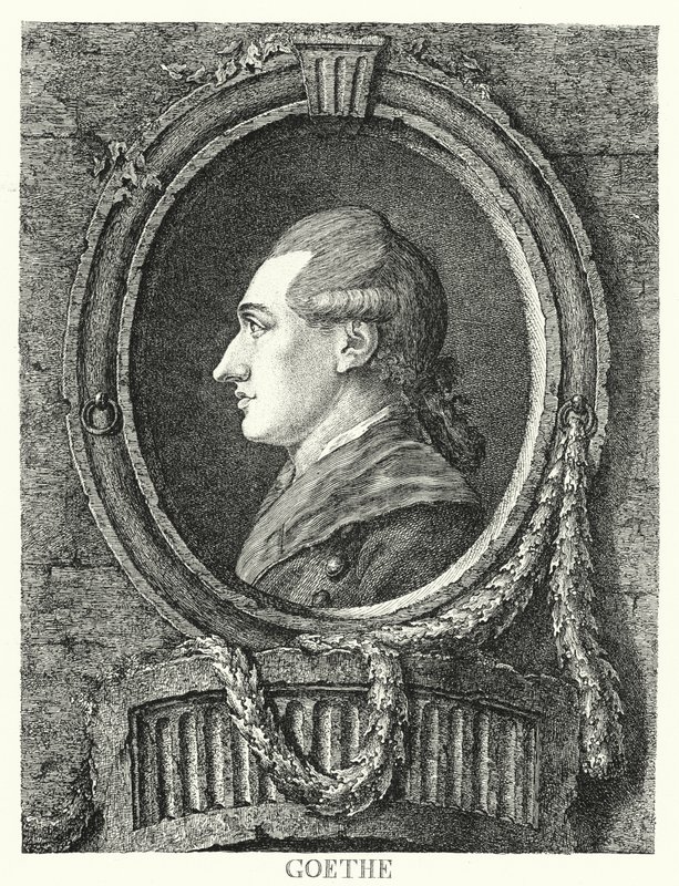Johann Wolfgang von Goethe, poeta, romancista e dramaturgo alemão (gravura) de Friedrich Kirschner