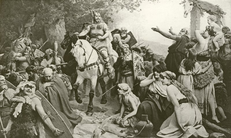 Hermann&39;s Triumph over the Romans (gravura) de Friedrich Paul Thumann