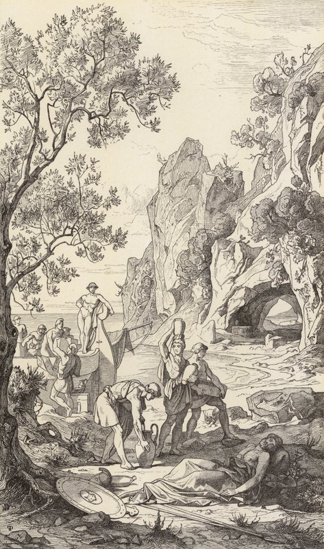 Regresso de Odisseu a Ítaca (gravura) de Friedrich the Elder Preller