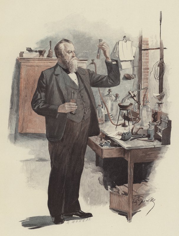 Kammersänger Albert Niemann as a Chemist (O cantor de ópera Albert Niemann as a Chemist) (cor litho) de Fritz Gehrke