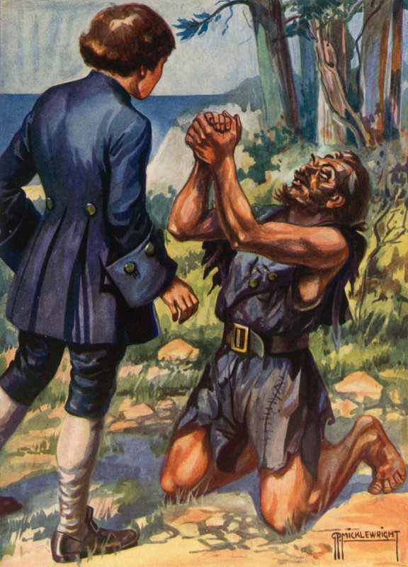 Ilustração para Treasure Island por Robert Louis Stevenson (lito colorido) de G.P. Micklewright