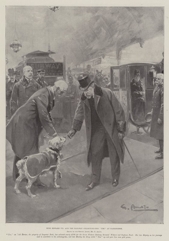 Rei Eduardo VII e o Tim de Coleta de Ferrovias em Paddington de G.S. Amato