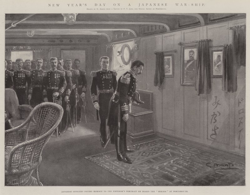 Dia de Ano Novo em um navio de guerra japonês de G.S. Amato