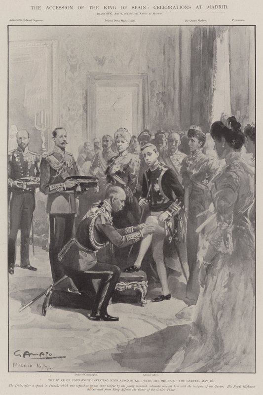 A adesão do rei de Espanha, celebrações em Madrid de G.S. Amato