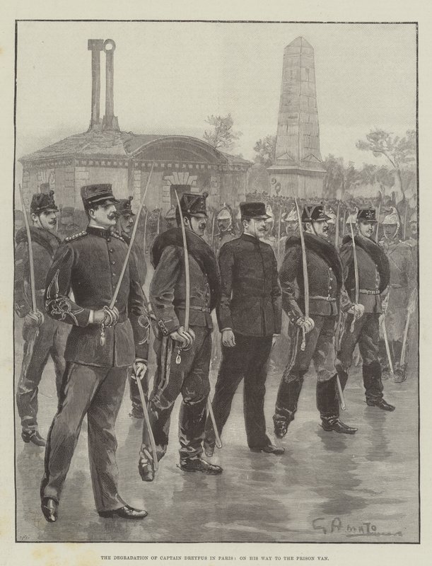 A Degradação do Capitão Dreyfus em Paris, em seu caminho para a prisão Van de G.S. Amato
