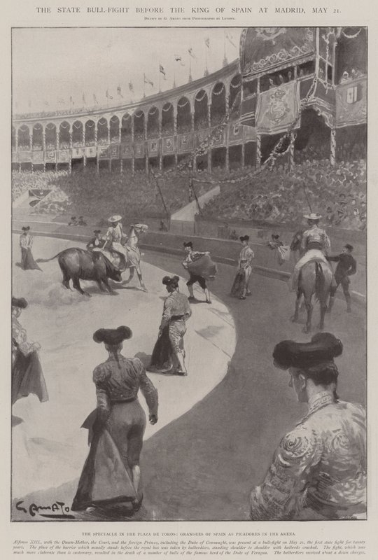 O Estado Bull-Fight antes do rei da Espanha em Madrid, 21 de maio de G.S. Amato