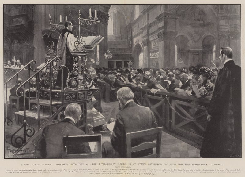 Um Jejum para um Festival, Dia da Coroação, 26 de junho, o Serviço de Intercessão na Catedral de São Paulo para a Restauração da Saúde do Rei Eduardo de G.S. Amato