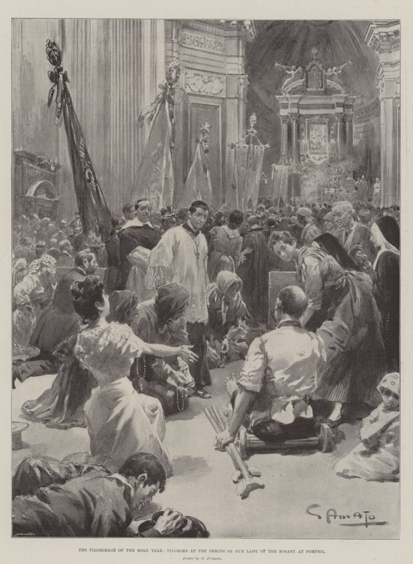 Peregrinação do Ano Santo, Peregrinos no Santuário de Nossa Senhora do Rosário em Pompéia de G.S. Amato