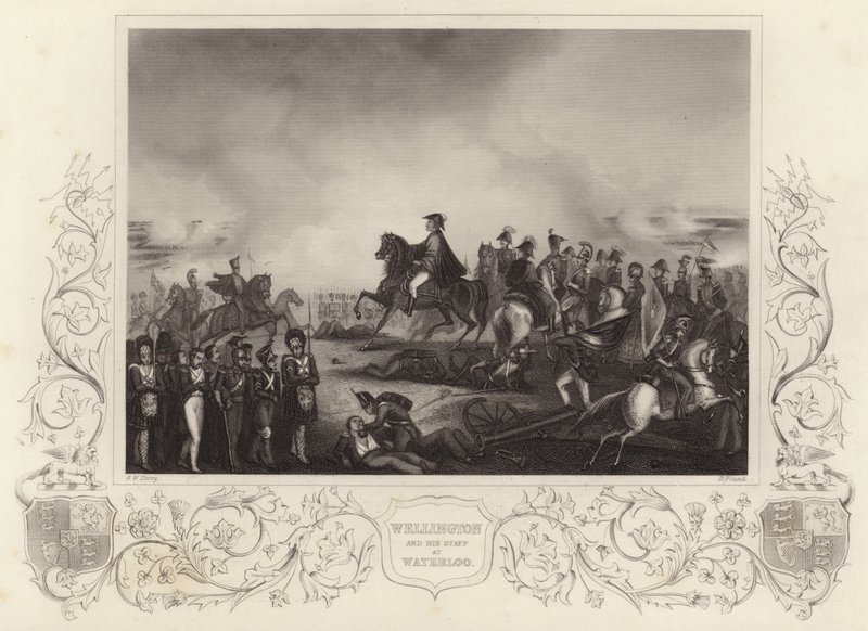 Duque de Wellington e sua equipe em Waterloo de G.W. Terry