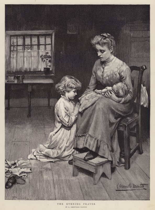 A Oração da Noite (litho) de G. Grenville Manton