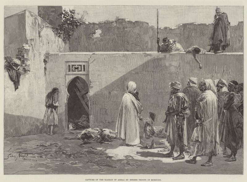 Captura do Kasbah de Arbaa por tropas berberes em Marrocos de Gabriel Nicolet