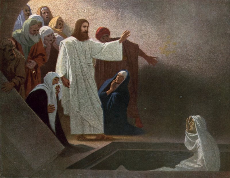 Jesus ressuscitando Lázaro dos mortos de Gebhard Fugel