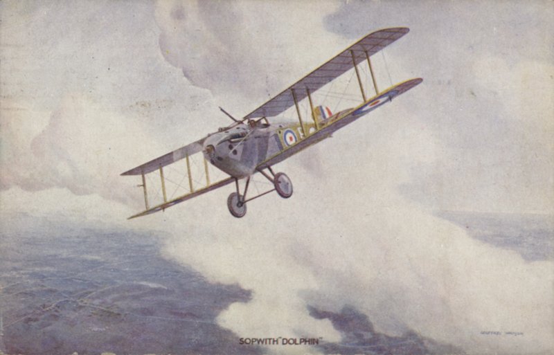 Avião de combate Sopwith Dolphin (lito colorido) de Geoffrey (after) Watson