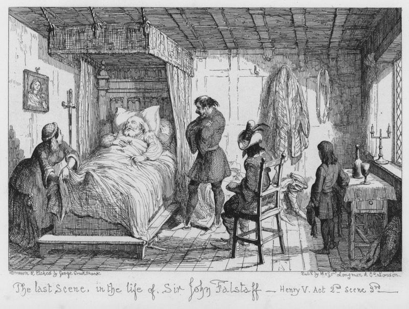A última cena, na vida de Sir John Falstaff de George Cruikshank