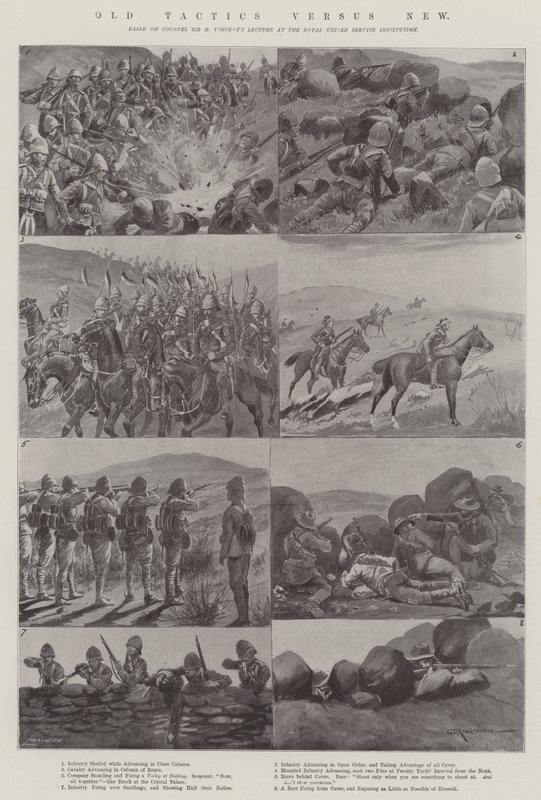 Táticas antigas versus novas de George Derville Rowlandson