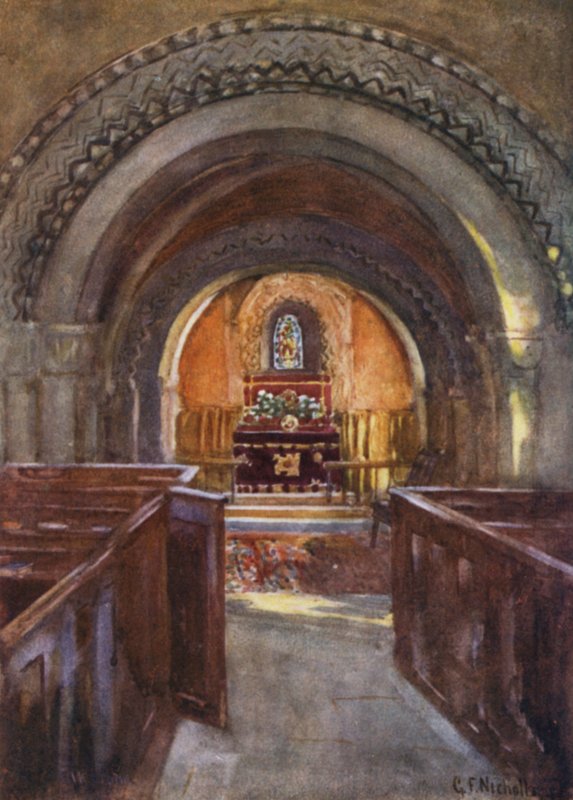 Interior, igreja de Elkstone de George Franck Nicholls
