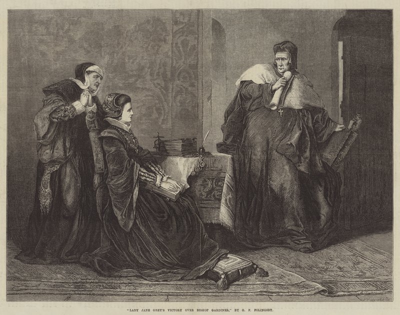 Vitória de Lady Jane Grey sobre Bishop Gardiner de George Frederick Folingsby