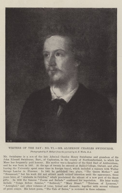 Escritores do Dia, Sr. Algernon Charles Swinburne de George Frederick Watts