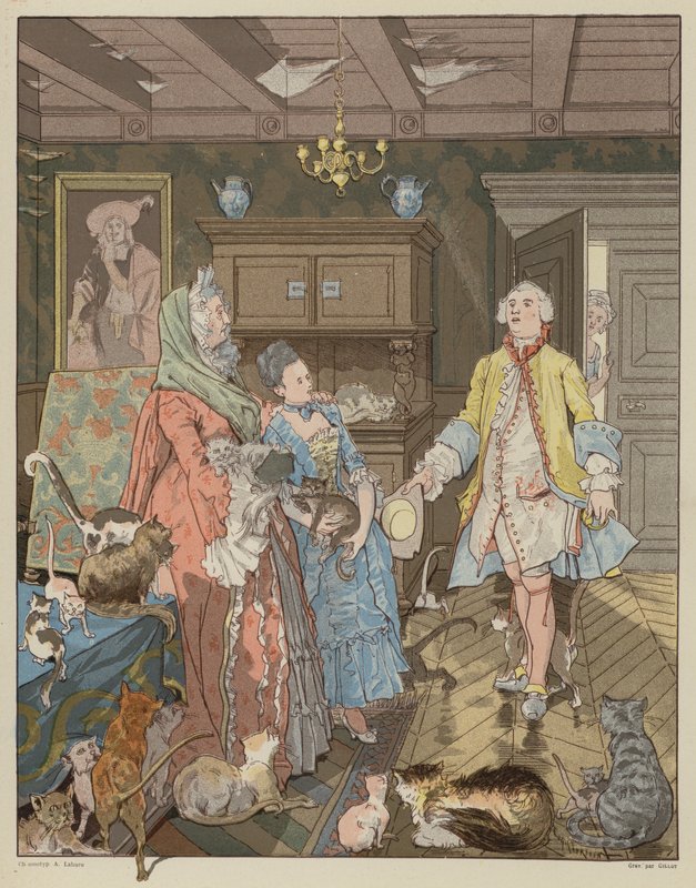 Cena de La Dame de Gai-Fredon, de Quatrelles (Ernest LEpine) de George Frederick after Folingsby