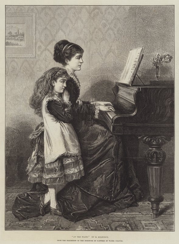 No piano de George Goodwin Kilburne