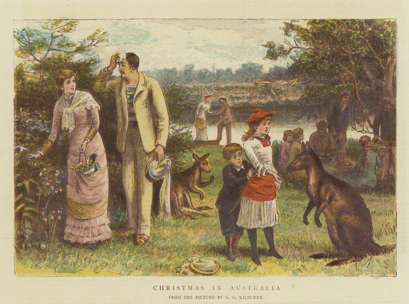 Natal na Austrália (chromolitho) de George Goodwin Kilburne