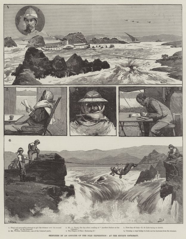 Esboços de um oficial da expedição do Nilo, na segunda catarata de George L. Seymour