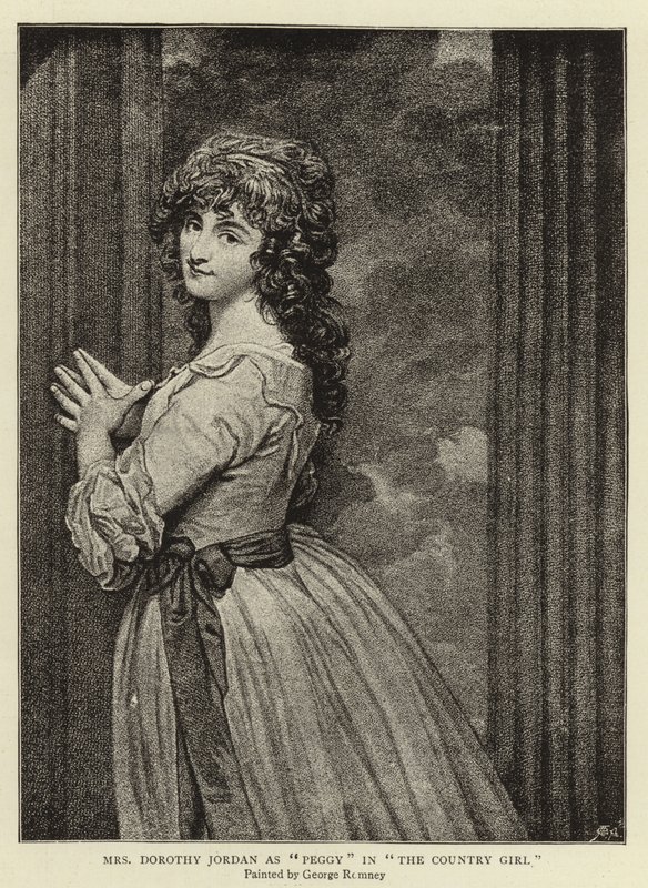 Sra. Dorothy Jordan como Peggy em The Country Girl de George Romney