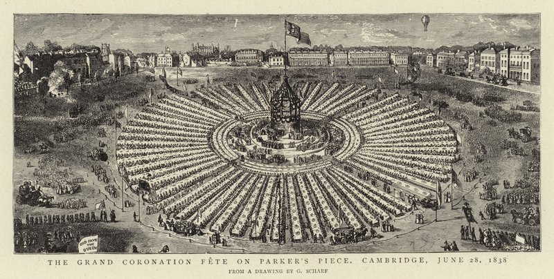 The Grand Coronation Fete em Parker&39;s Piece, Cambridge, 28 de junho de 1838 de George Snr Scharf