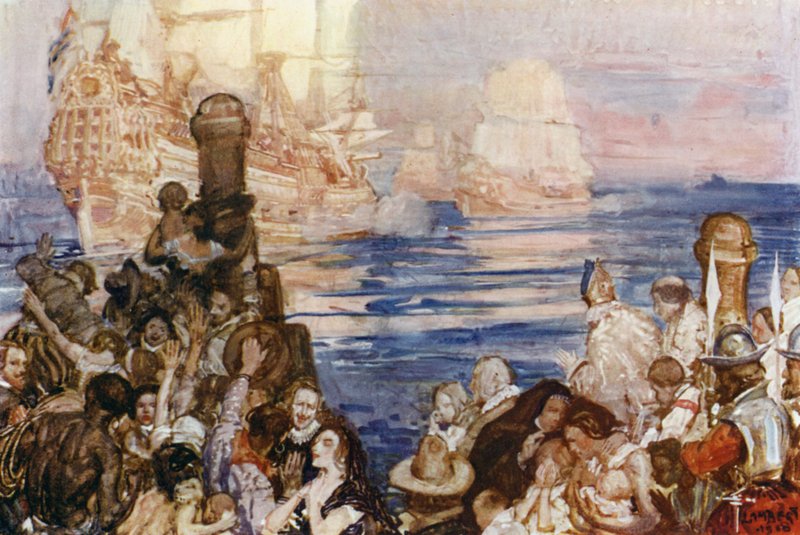 Ilustração para Romance of Empire, Australia de George Washington Lambert