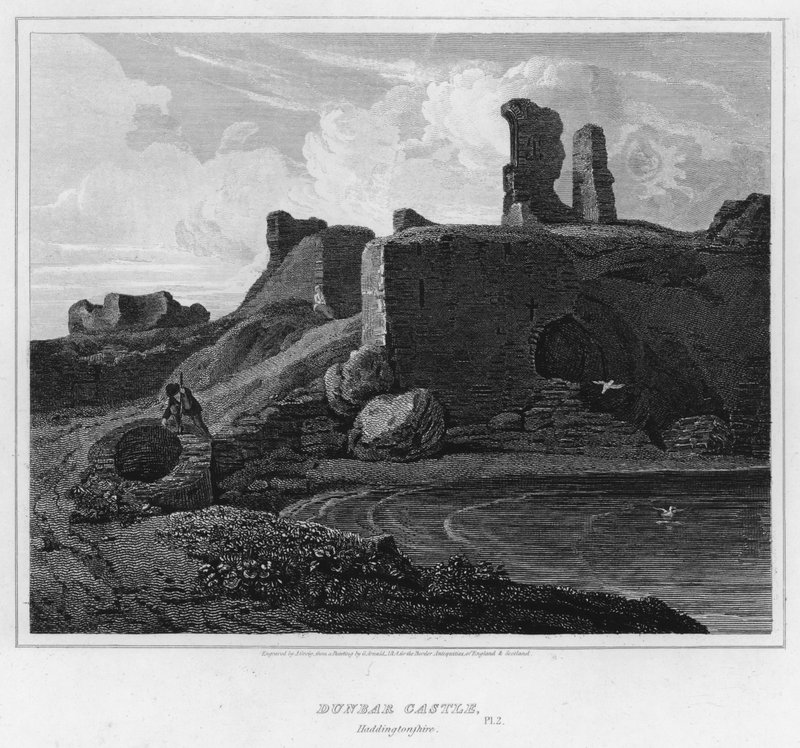 Castelo de Dunbar, Haddingtonshire (gravura) de George (after) Arnald
