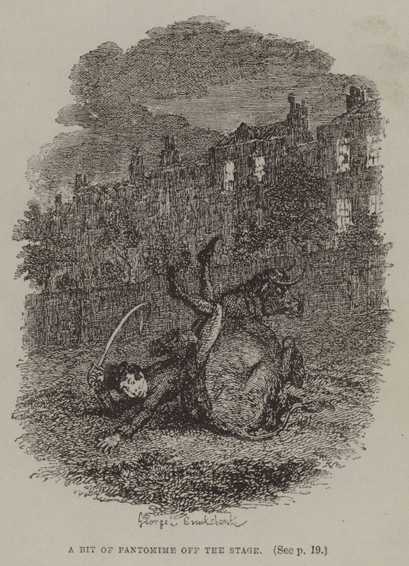 Um pouco de Pantomime fora do palco (gravura) de George (after) Cruikshank