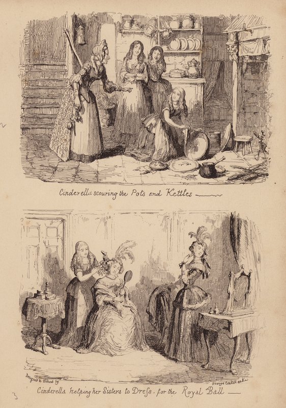 Cinderela e o sapatinho de cristal (gravura) de George (after) Cruikshank