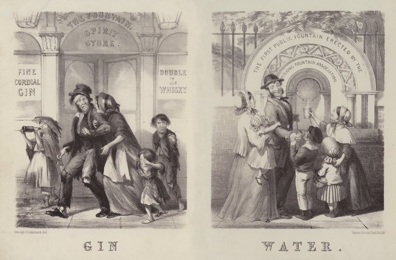 Gin e Água (gravura) de George (after) Cruikshank