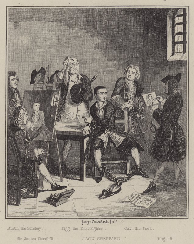 Ilustração para Jack Sheppard (gravura) de George (after) Cruikshank