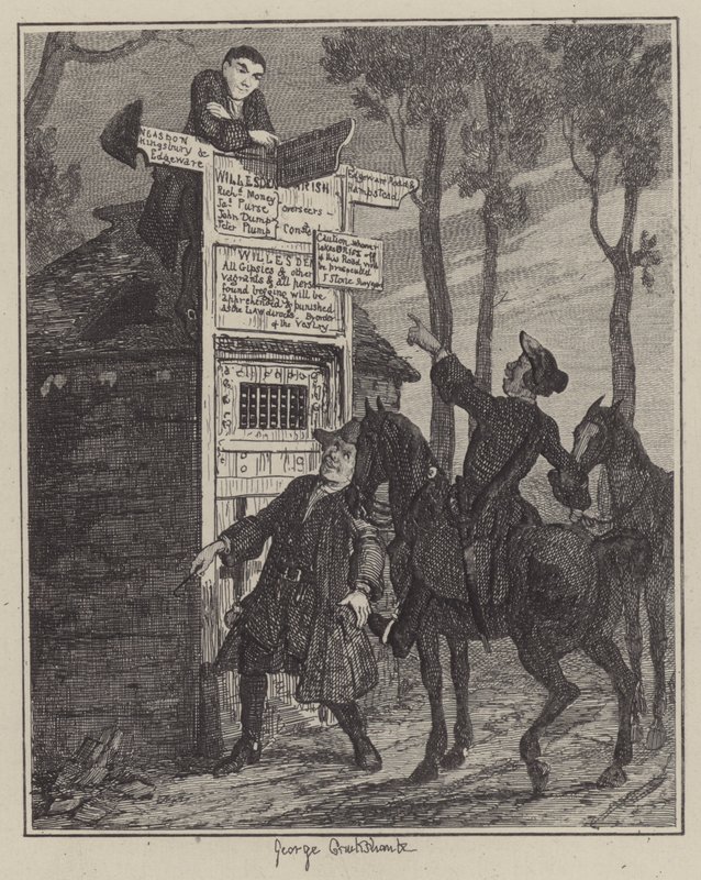 Ilustração para Jack Sheppard (gravura) de George (after) Cruikshank