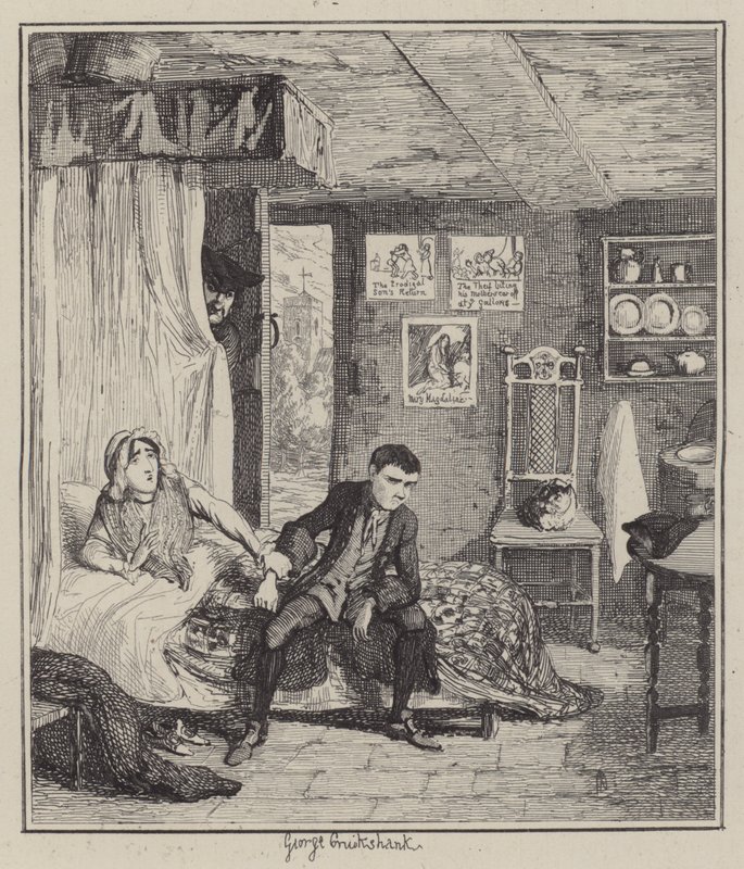 Ilustração para Jack Sheppard (gravura) de George (after) Cruikshank