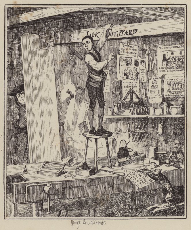Ilustração para Jack Sheppard (gravura) de George (after) Cruikshank