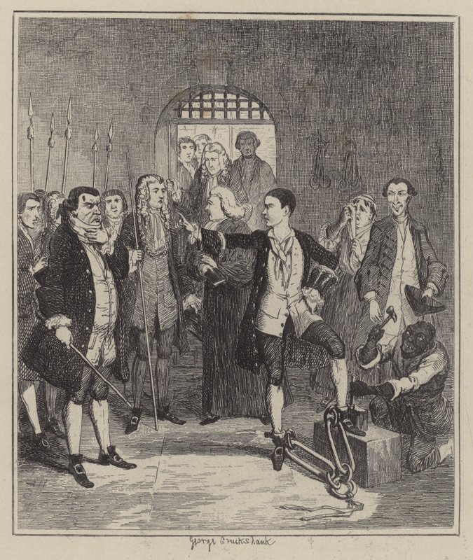 Ilustração para Jack Sheppard (gravura) de George (after) Cruikshank
