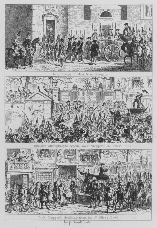Ilustração para Jack Sheppard (gravura) de George (after) Cruikshank