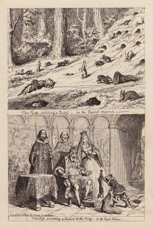 O Gato das Botas (gravura) de George (after) Cruikshank