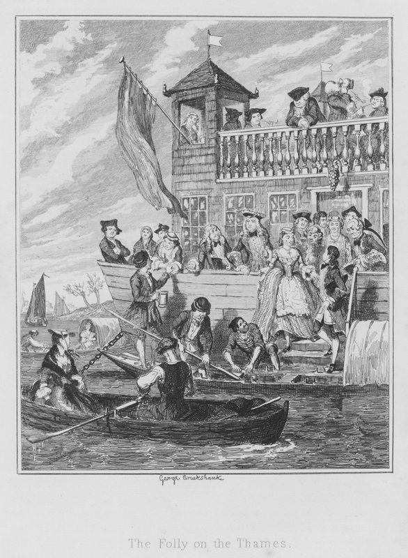 The Folly on the Thames (gravura) de George (after) Cruikshank
