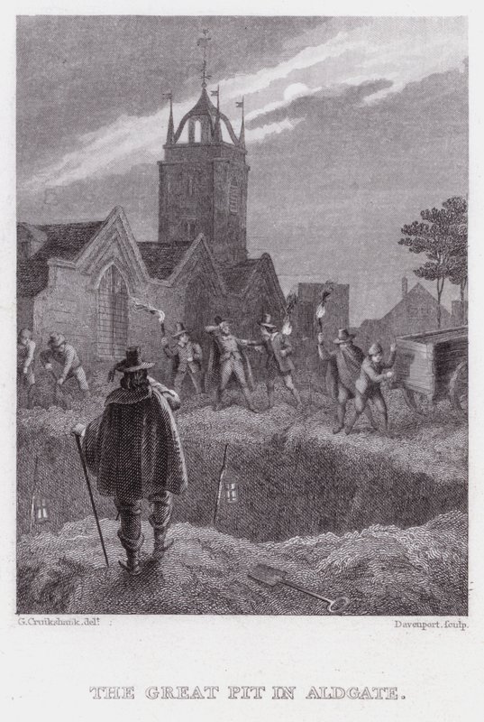 O Grande Poço em Aldgate (gravura) de George (after) Cruikshank