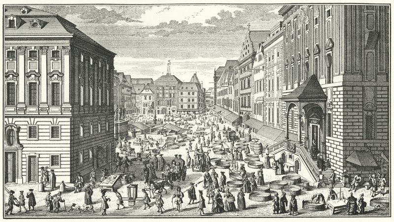 Uma vista de Viena no ano de 1725 (gravura) de George (after) Du Maurier