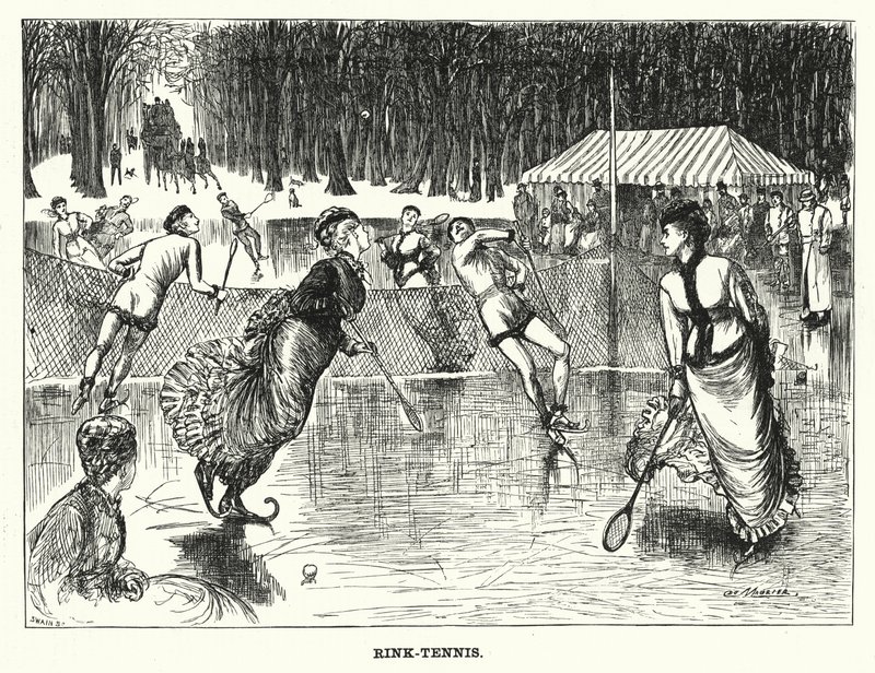 Punch cartoon: Rink-Tennis (gravura) de George (after) Du Maurier