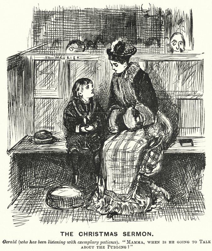 Soco cartoon: O Sermão de Natal (gravura) de George (after) Du Maurier